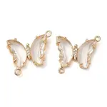 Brass Pave Faceted Glass Connector Charms