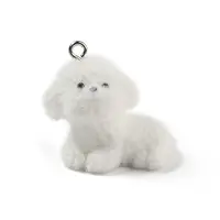 Flocking Resin Cute Puppy Pendants
