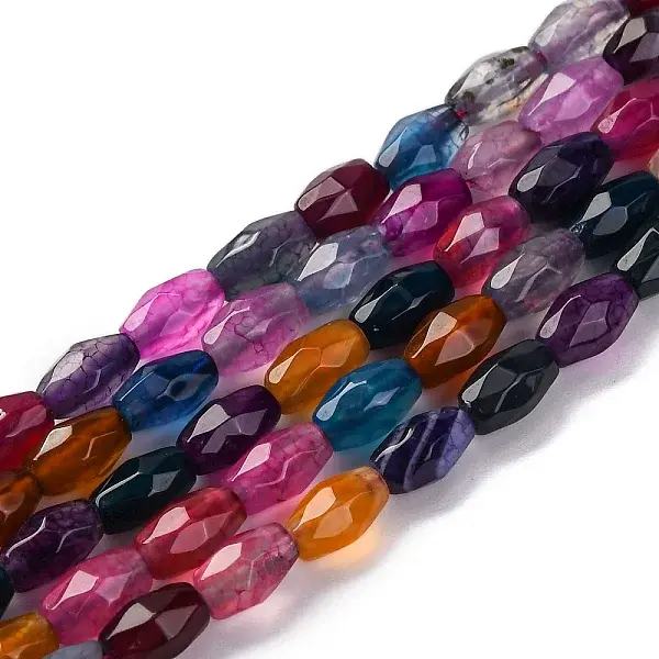 Natural Dragon Veins Agate Beads Strands