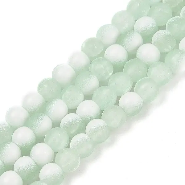 Frosted Crackle Glass Beads