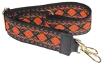 NovaKabelka.sk Látkový prídavný popruh čierno-oranžový