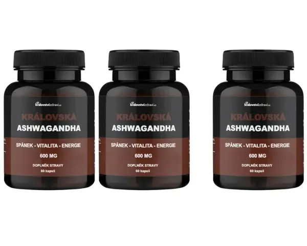 královstvízdraví 2+1 Královská Ashwagandha 600 mg, extrakt z Ašvagandy
