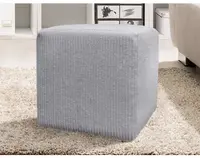 Taburet Bali, 40x40 cm, svetlo šedá štruktúrovaná látka%