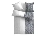 Obliečky Nobles 140x220 cm, bavlnený satén, biela/sivá/modrá%