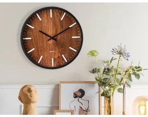 Nástenné hodiny 30 cm, imitácia dreva%