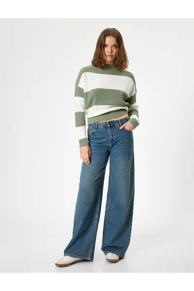 Koton Knitwear Stand Collar Long Sleeve Sweater