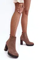 Boto Suede Classic Brown High podpätky Amy