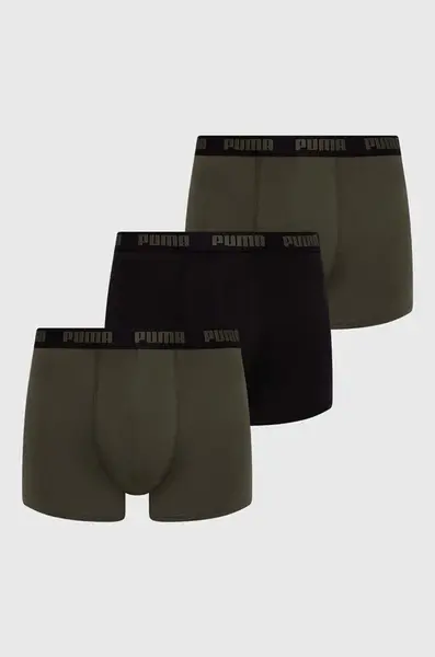 Boxerky Puma Everyday 3-pack pánské, zelená barva, 938327