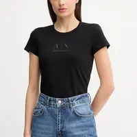 Tričko Armani Exchange dámské, černá barva, XW001458 AF16294