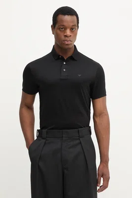 Polo tričko Emporio Armani pánské, černá barva, 8N1F96 1JUVZ