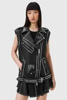 Kožená vesta AllSaints BILLIE