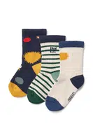 Dětské ponožky Liewood Silas Socks 3-pack tmavomodrá barva, LW20014