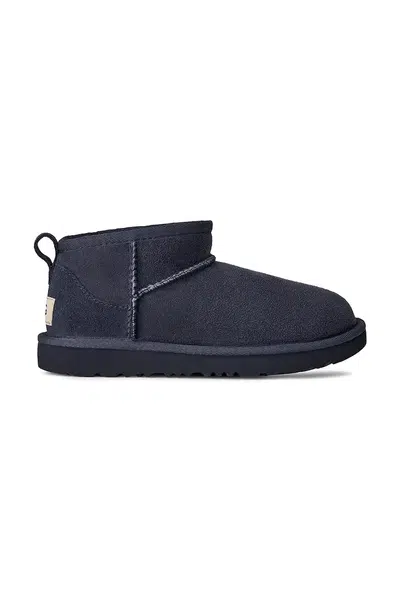 Dětské semišové sněhule UGG KIDS CLASSIC ULTRA MINI šedá barva, 1130750K