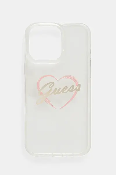 Obal na telefon Guess iPhone 16 Pro Max 6.9" průhledná barva, GUHCP16XHCHGSPT