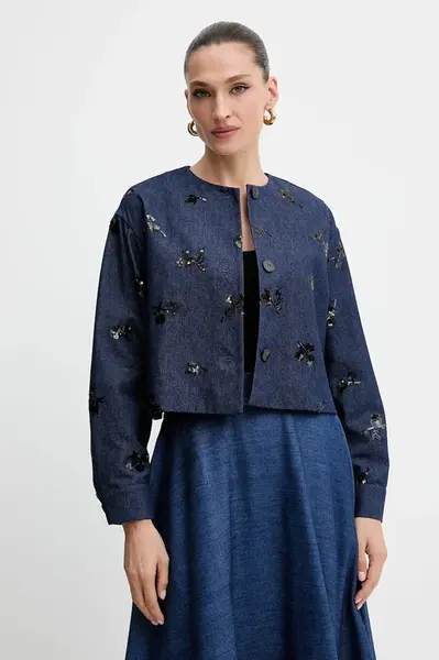 Džínové sako Marella Emme by Marella tmavomodrá barva, 2525046111200