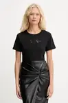 Bavlněné tričko Armani Exchange dámské, černá barva, XW001366 AF10356