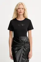 Bavlněné tričko Armani Exchange dámské, černá barva, XW001366 AF10356