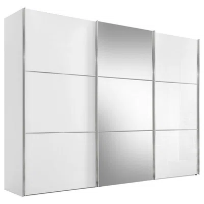 Moderano ŠATNÍ SKŘÍŇ SE ZRCADLEM, bílá, 298/222/68 cm