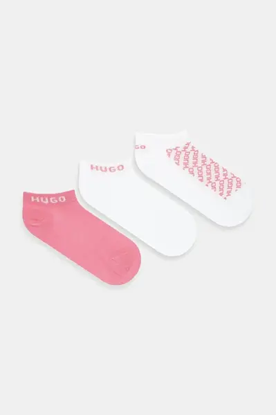 Ponožky HUGO 3-pack červená barva, 50543195