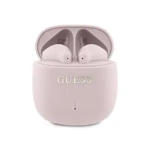 Bezdrátová sluchátka Guess Printed Classic Logo TWS, pink