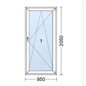 Plastové dveře | 95 x 205 cm (950 x 2050 mm) | bílé |otevíravé i sklopné | pravé