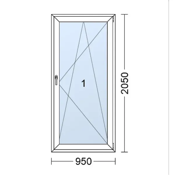 Plastové dveře | 95 x 205 cm (950 x 2050 mm) | bílé |otevíravé i sklopné | pravé