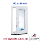 Plastové okno | 50 x 80 cm (500 x 800 mm) | bílé | otevíravé i sklopné | pravé