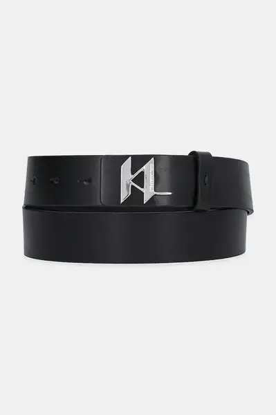 Kožený pásek Karl Lagerfeld pánský, černá barva, 554436.815300