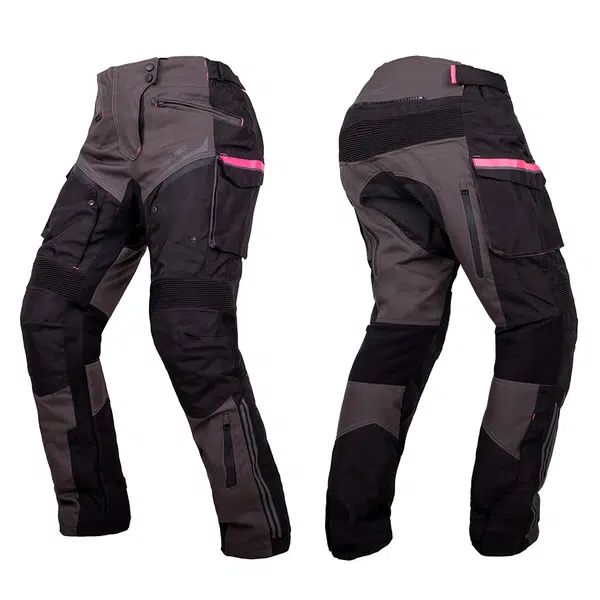 Dámské moto kalhoty W-TEC Barbata černo-šedo-růžová XS