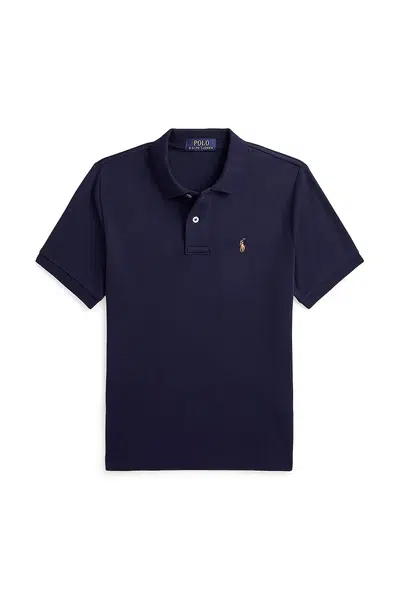 Bavlněné polo tričko Polo Ralph Lauren tmavomodrá barva, 323952431001
