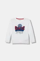 Dětské bavlněné tričko s dlouhým rukávem Guess