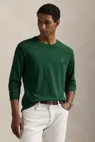 Bavlněné tričko s dlouhým rukávem Polo Ralph Lauren zelená barva, 710760121