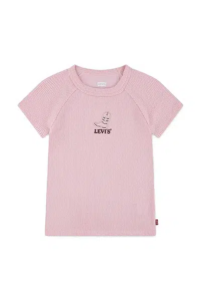 Dětské tričko Levi's COLOR BLOCK RAGLAN TOP růžová barva, 3EN517