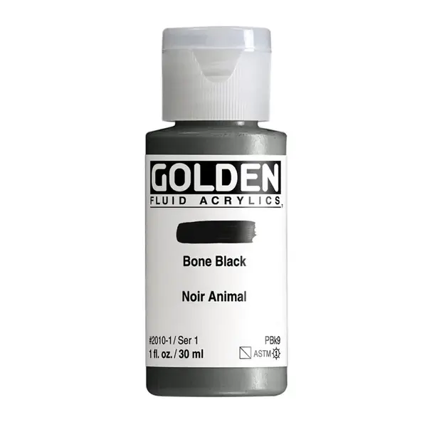 Akrylová barva Golden Fluid 30 ml - Bone Black 2010