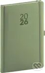 NOTIQUE Týždenný diár Diamante 2026 (olivový) (stĺpcový, s pútkom na pero, elastické zatváranie)