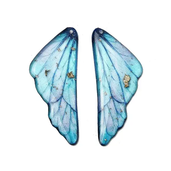 2Pcs Transparent Epoxy Resin Pendants