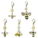 5Pcs Bee Alloy Enamel Pendant Decorations