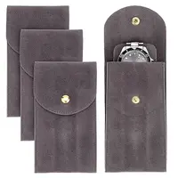 Rectangle Velvet Single Watch Storage Bag with Flip Cover