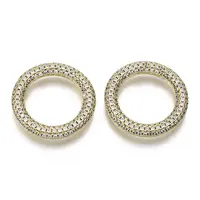 Brass Micro Pave Cubic Zirconia Linking Rings