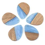 Opaque Resin & Walnut Wood Pendants