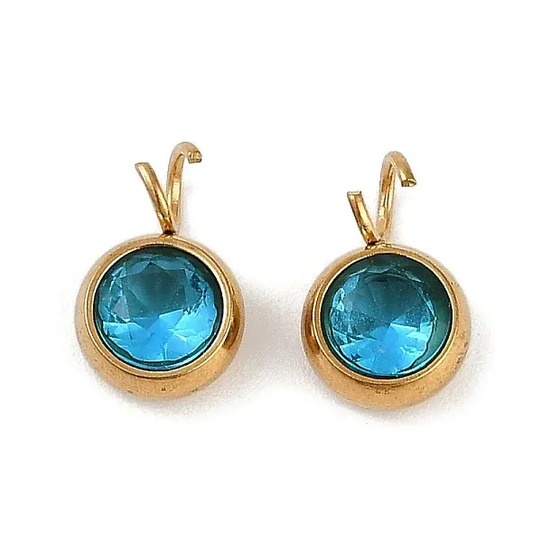 Ion Plating(IP) 304 Stainless Steel Micro Pave Cubic Zirconia Charms