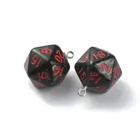 Opaque Resin Polyhedral Dice Pendants