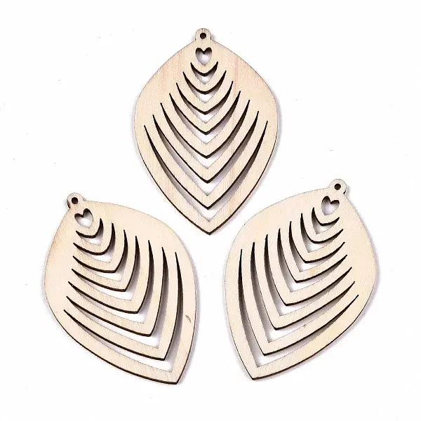 Undyed Natural Wooden Big Pendants