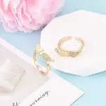 Brass Micro Pave Cubic Zirconia Cuff Rings for Women