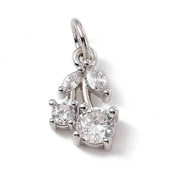 Brass Micro Pave Cubic Zirconia Charms