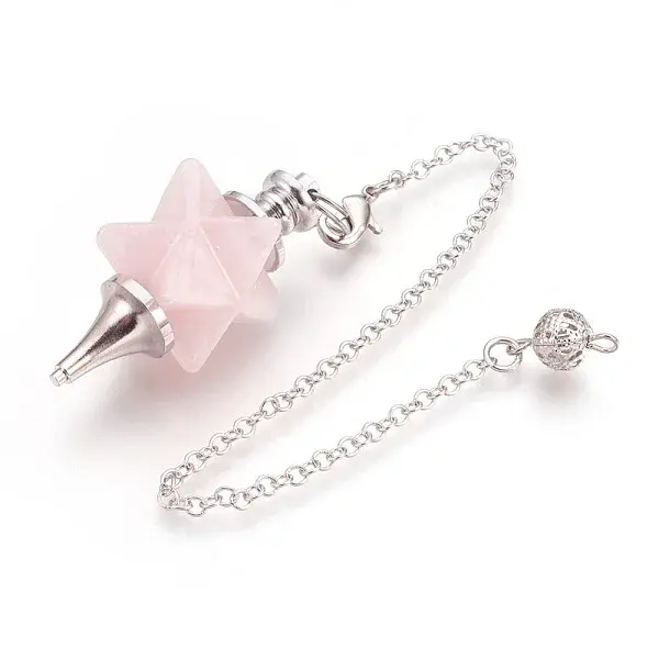 Natural Rose Quartz Dowsing Pendulums