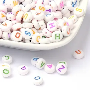 Initial Acrylic Horizontal Hole Beads