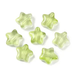 Transparent Spray Painted Frosted Glass Beads