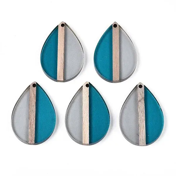 Transparent Resin & Wood Pendants