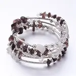 Five Loops Wrap Smoky Quartz Beads Bracelets